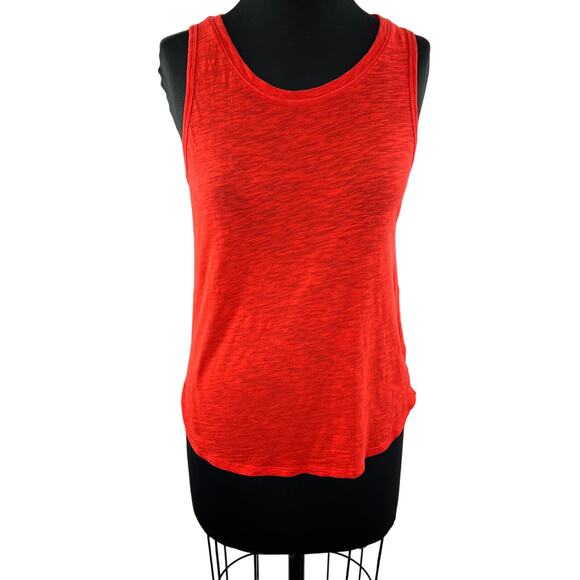 ATHLETA Red Tank Top Cotton Back Hole Round Neck Performance Pullover S Small - Picture 2 of 9